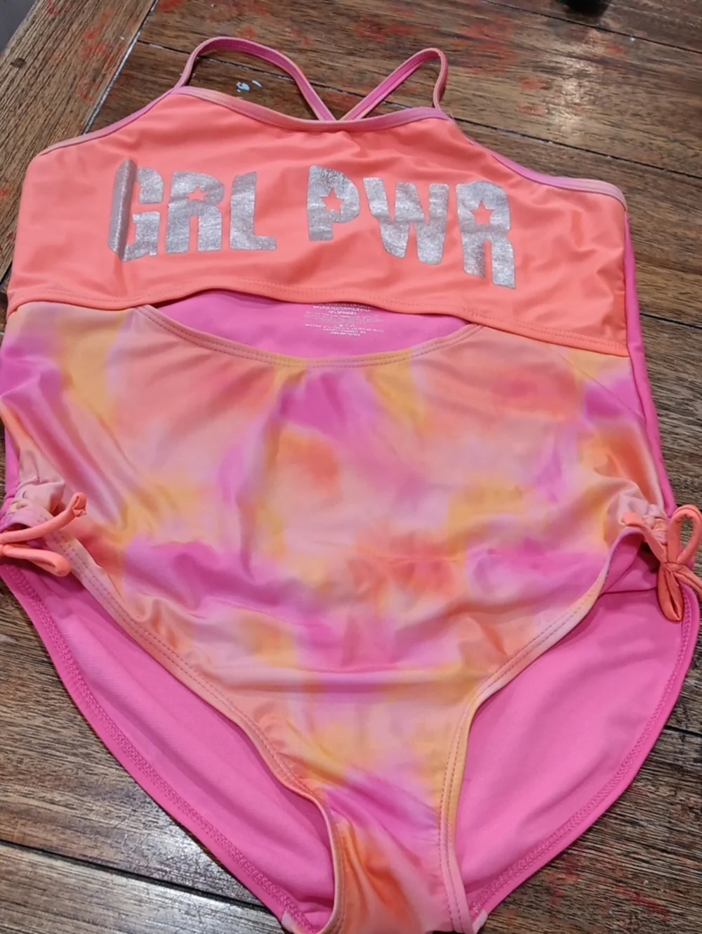 Girl Power Pink & Coral Tie-Dye One-Piece Swimsuit